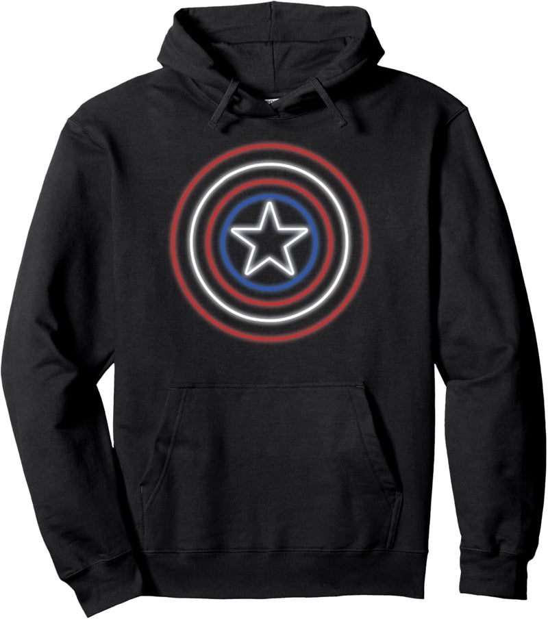 Marvel Captain America Shield Neon Logo Pullover Hoodie