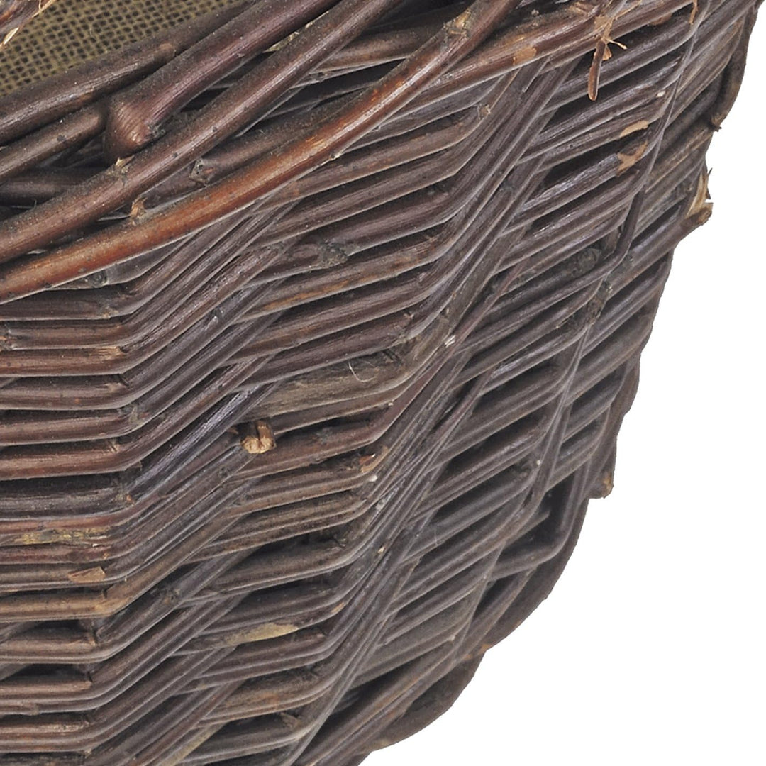 WEIDENPROFI Weidenkorb dunkel, Holzkorb aus Weide mit Jute, rund ca. Ø 48 cm x 35 cm hoch