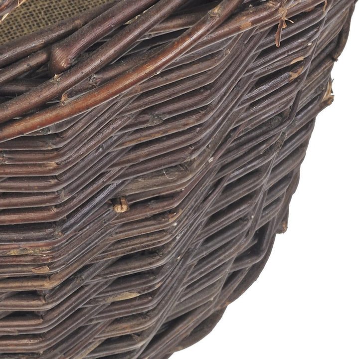 WEIDENPROFI Weidenkorb dunkel, Holzkorb aus Weide mit Jute, rund ca. Ø 48 cm x 35 cm hoch