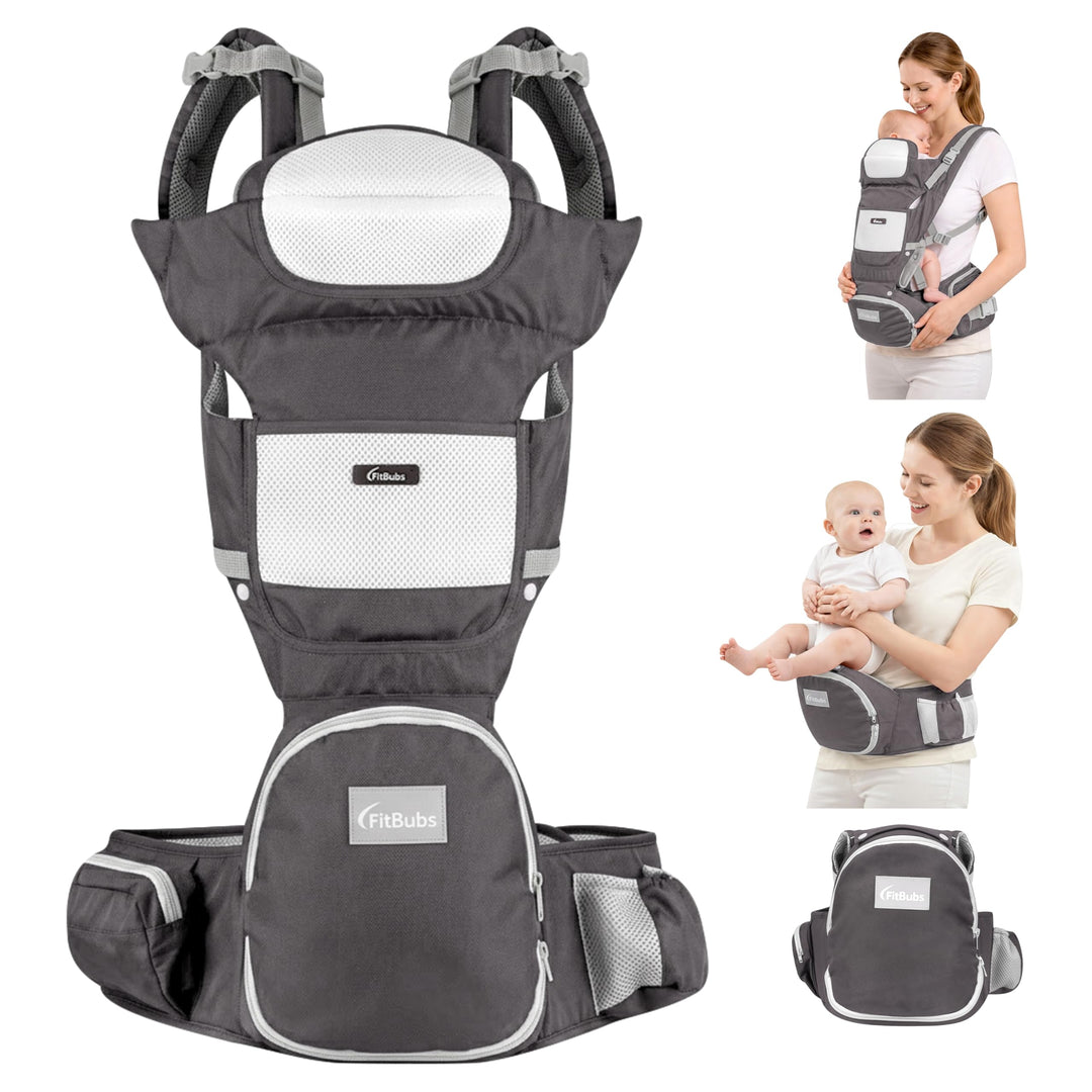 Babytrage für Neugeborene ab Geburt, 2-in-1 Babytrage mit Hüftsitz, Geeignet für 3–36 Monate, 3–20 k