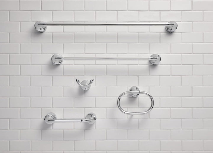 Moen MY3786CH Idora Handtuchring mit einem Pfosten, Chrom, Handtuchring