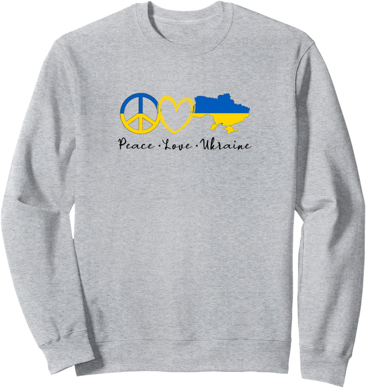 Frieden Liebe Ukraine Mädchen Damen Ukrainische Flagge Sweatshirt