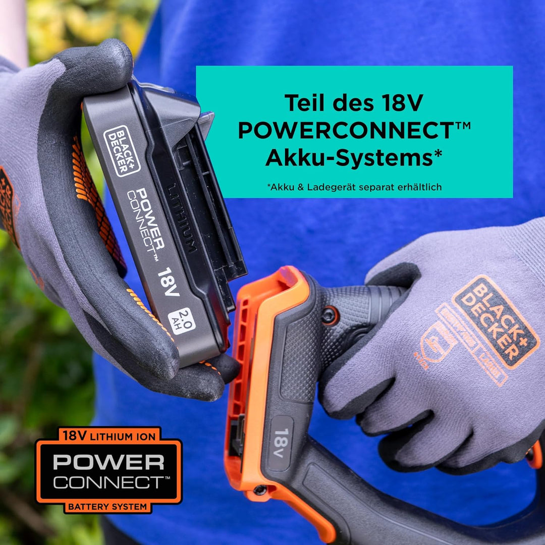 BLACK+DECKER 18V Akku-Rasentrimmer (28 cm Schnittbreite, AFS Reflex Fadenverlängerung, verstellbarer