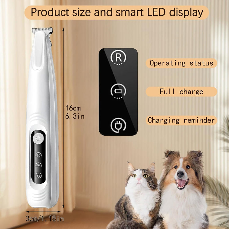 VicBou Pfotentrimmer für Hunde, Tragbare Hunde Schermaschine mit LED-Licht, USB Wiederaufladbar Hund