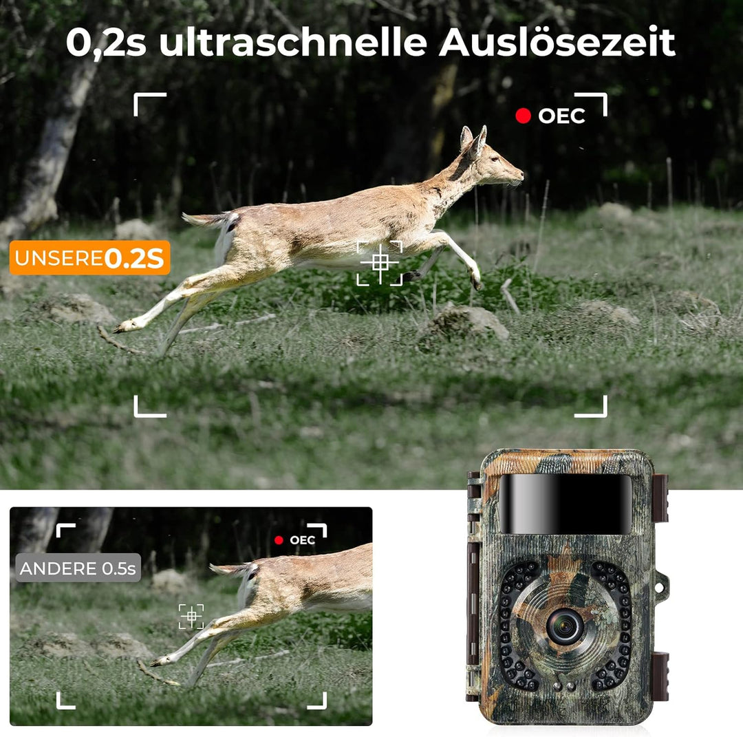 K&F Concept 48MP 4K WLAN Wildkamera handyübertragung, WiFi Wildkamera mit bewegungsmelder nachtsicht