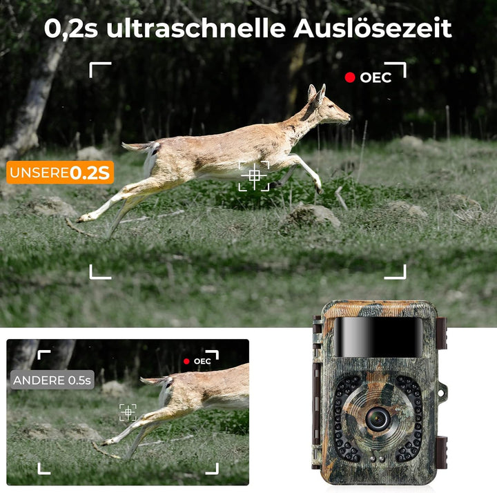 K&F Concept 48MP 4K WLAN Wildkamera handyübertragung, WiFi Wildkamera mit bewegungsmelder nachtsicht