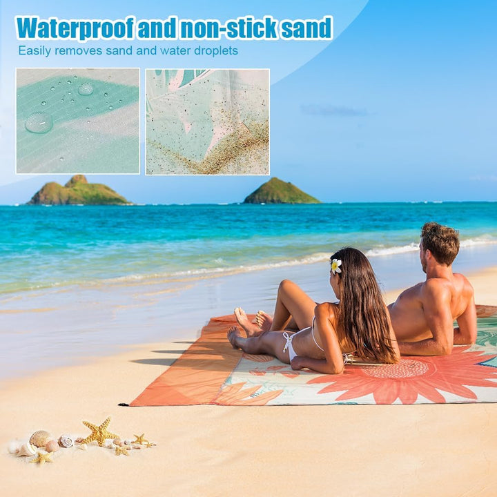 Stranddecke Sandfrei, Sandfeste Stranddecke Wasserdicht, Leicht Und Dünn, Tragbare Strandmatte Faltb