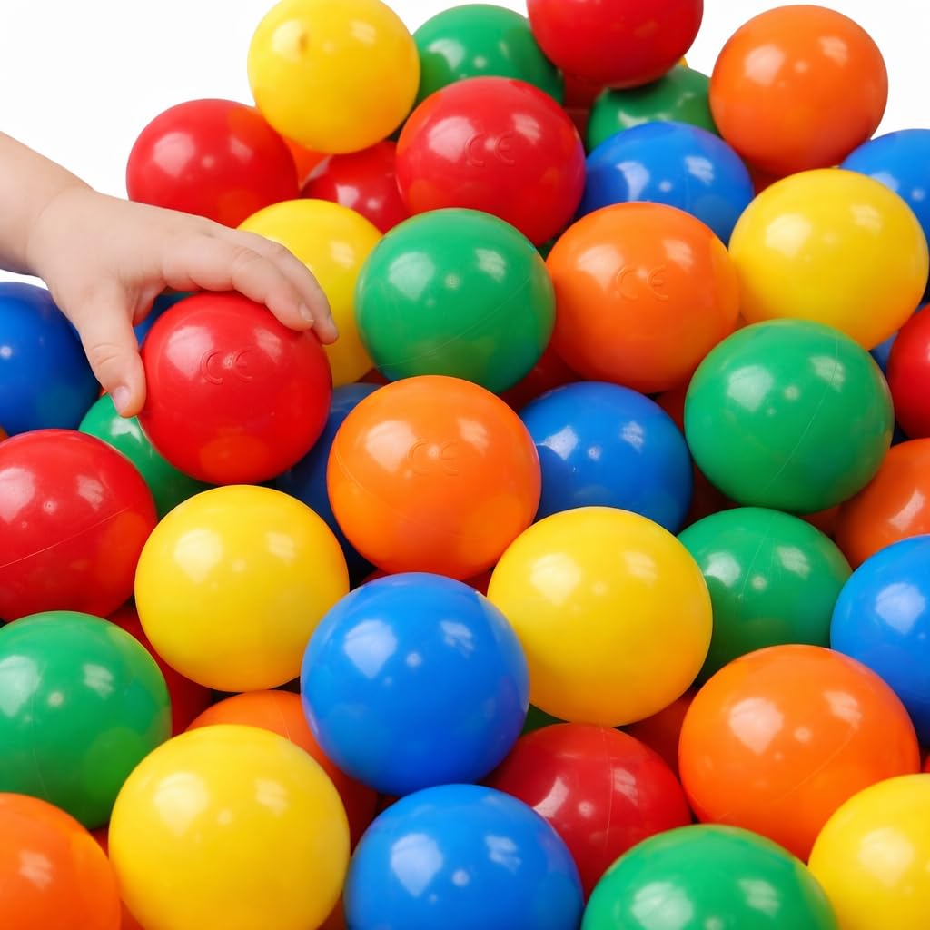 LittleTom 50 Bälle für Bällebad - Bunte Kunststoffbälle für Kinder - robuste Babybälle ideal für Bäl