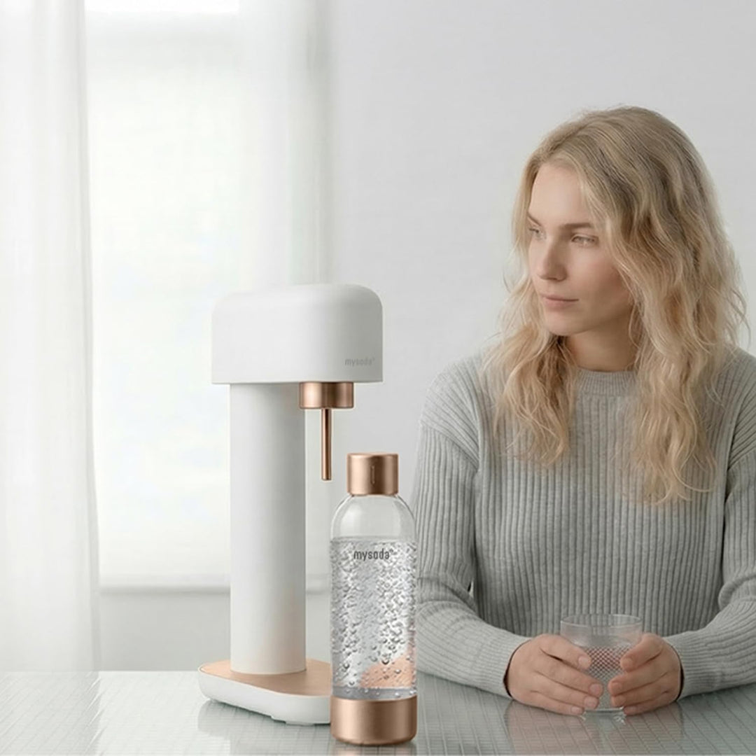 Mysoda: Hochwertiges und BPA-freies Premium 1 Liter Wasserflasche für Wassersprudler, Deckel und Bod
