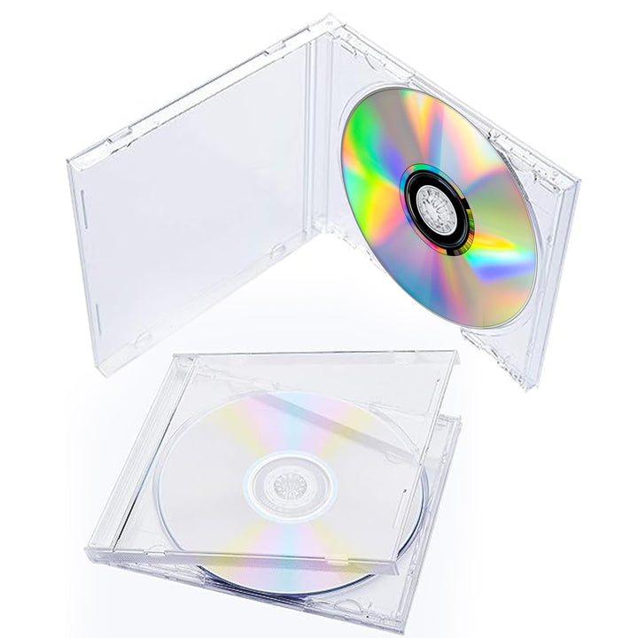 12 Stück 10,4 mm CD DVD Hüllen Standard Kunststoff transparent Jewel Case mit Montiert Klar Tablett