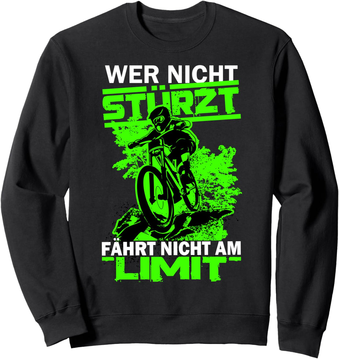 Downhill Jungen MTB Wer Nicht Stürzt Fährt Nicht Am Limit Sweatshirt