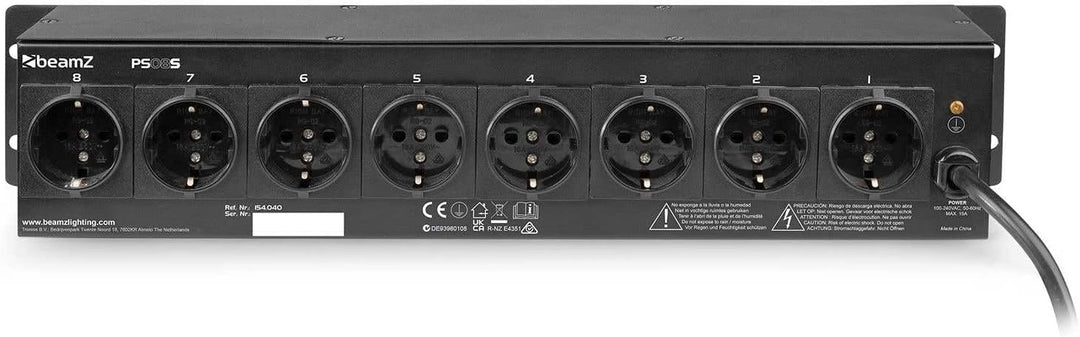 BeamZ PS08S DJ Schalter, Switch für8 lichteffekte en discolampen - 15A max.