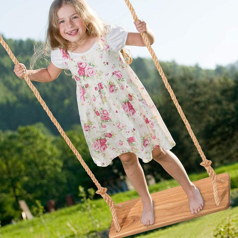 Holz Schaukelsitz für Erwachsene,Morwealth Schaukel 55 x19.5 x3cm,Tragfähigkeit: 160KG,Kinderschauke