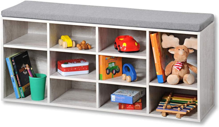 Kesper Schuhschrank mit Sitzkissen, Material: Faserplatte, Masse: B103,5 x H48 cm x L29,5 cm, Farbe: