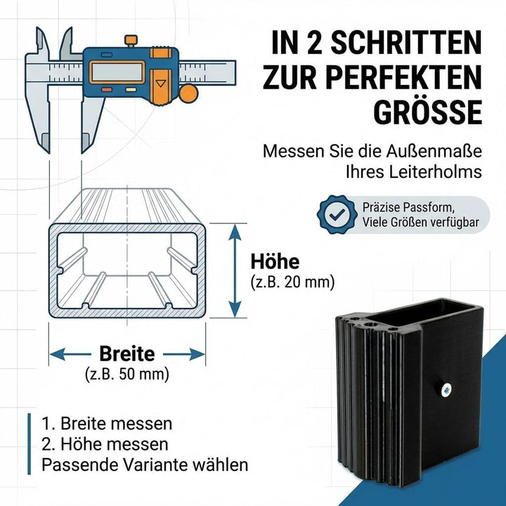 Leiterfüsse 2er Set | Ersatzfüsse Aussenschuhe aus TPU für Traversen & Aluleitern — Rutschfest, UV-B