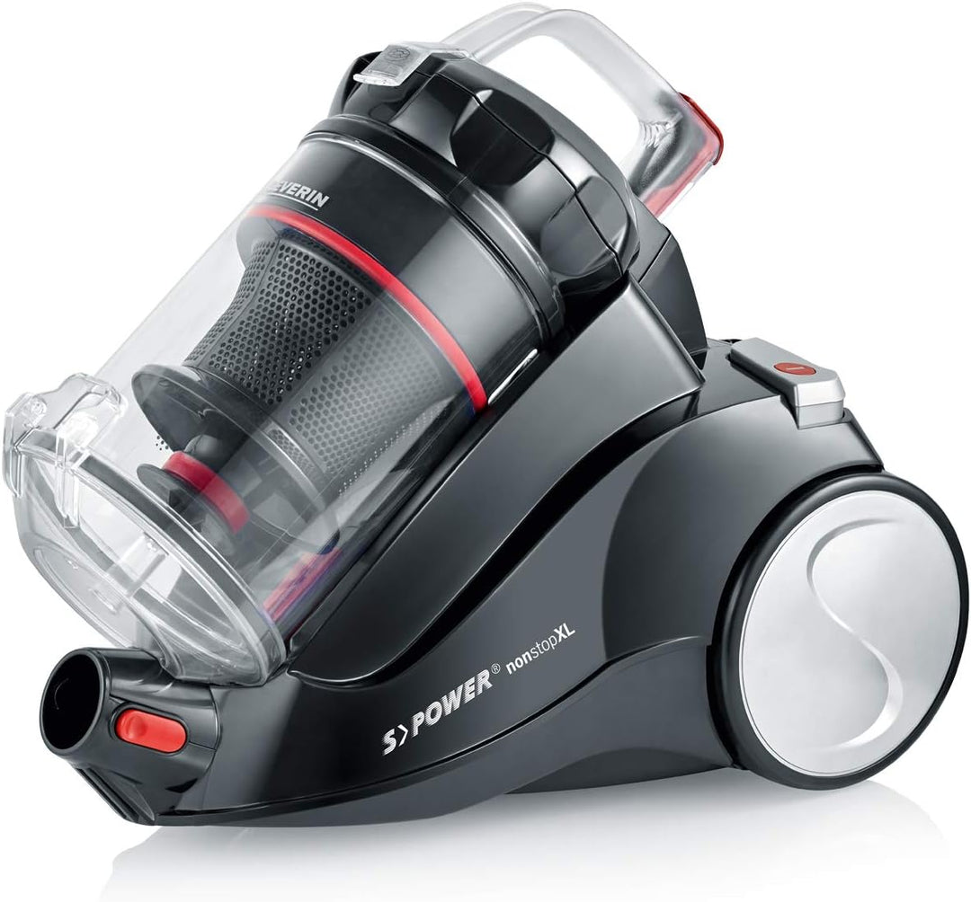 SEVERIN leichter Zyklon-Staubsauger S'POWER nonstopXL, Multizyklon Bodenstaubsauger für konstante Sa