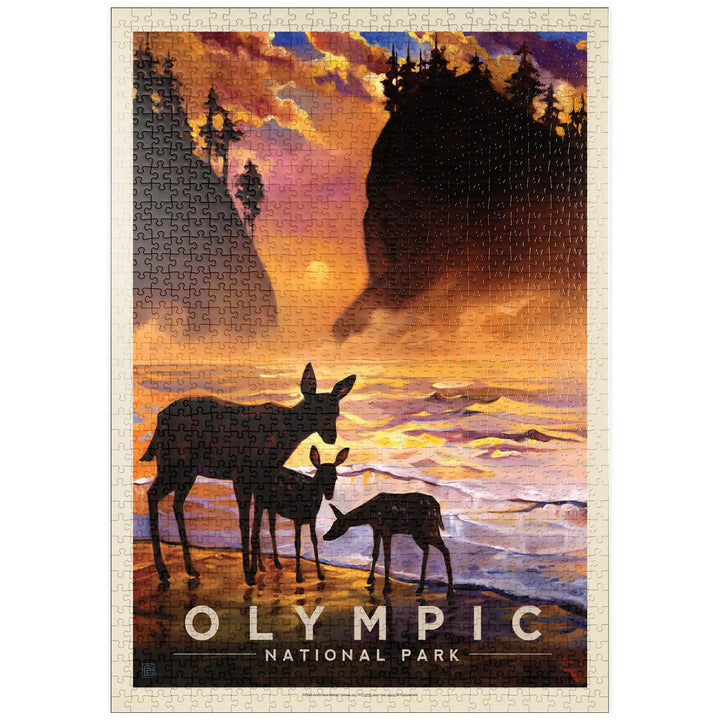 Olympic National Park: Magical Moment, Vintage Poster - Premium 1000 Teile Puzzle - MyPuzzle Sonderk
