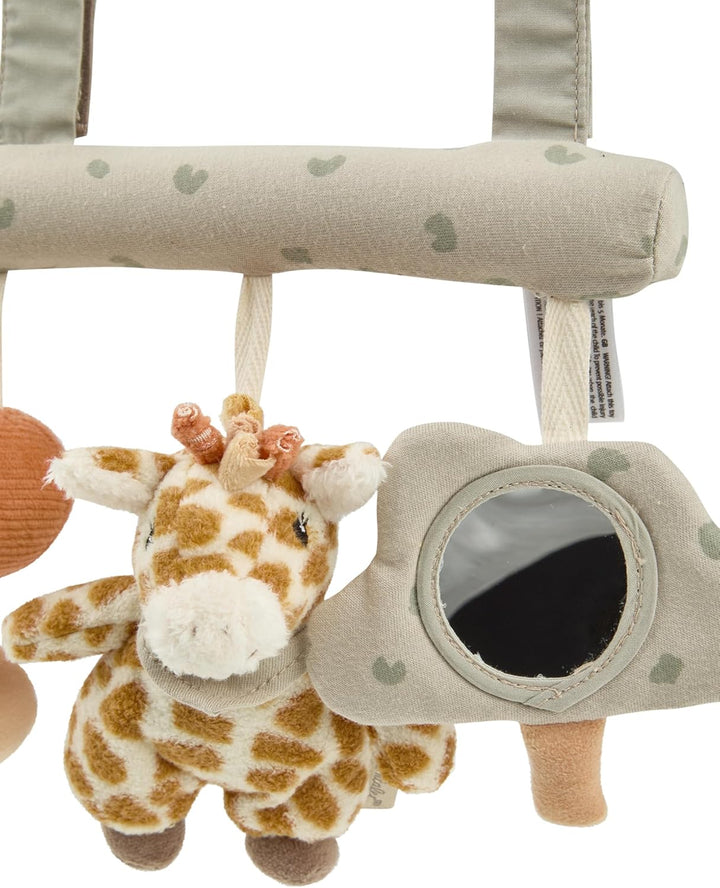 Sterntaler Spielzeug Giraffe Kaya – Weiches Babyspielzeug zum Aufhängen mit Klett, Rassel & Spiegelf