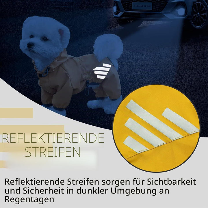 Hunderegenmantel, wasserdichte Hundejacke Hundekleidung mit Kapuze, Hunderegenmantel mit Loch für di