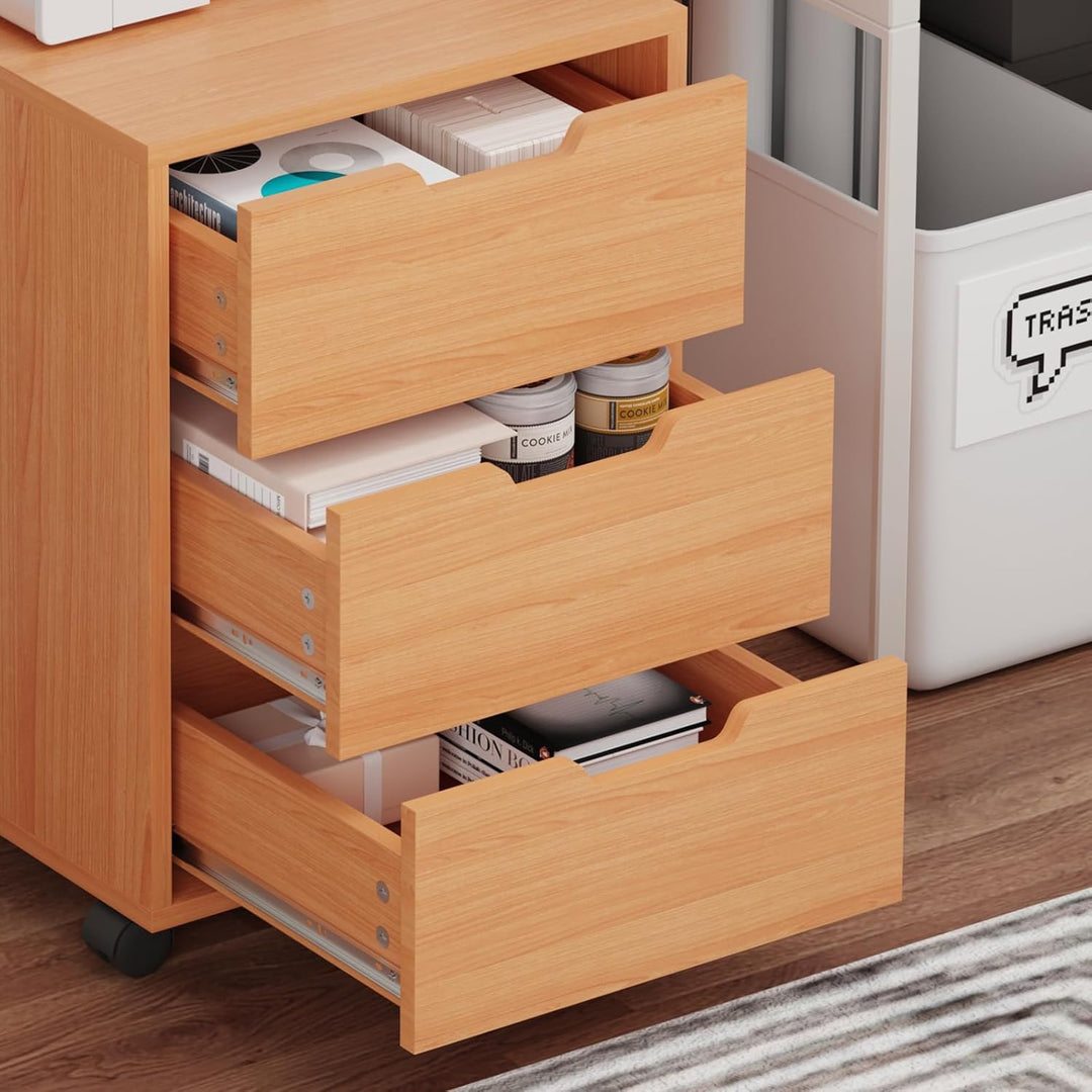 Bürocontainer mit 3 Schubladen, Rollcontainer unter Schreibtisch,Büroschrank für Dokumente, auch als