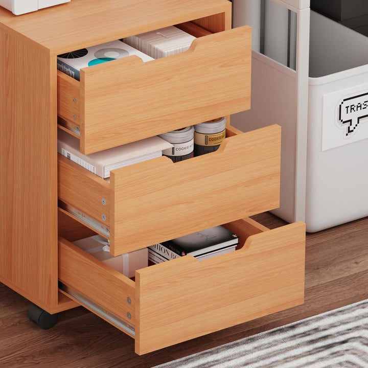 Bürocontainer mit 3 Schubladen, Rollcontainer unter Schreibtisch,Büroschrank für Dokumente, auch als