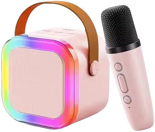 auvisio Karaoke Lautsprecher: 2er-Set Karaoke-Maschinen, 4 Mikrofonen,RGB-LEDs,Bluetooth,USB,microSD