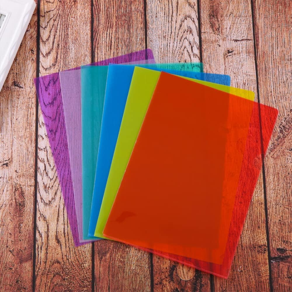 40 Stück A4 Kunststoff-Ordner, transparente Fächermappe L-förmige Aktenordner Dokumentenmappe A4 Bla