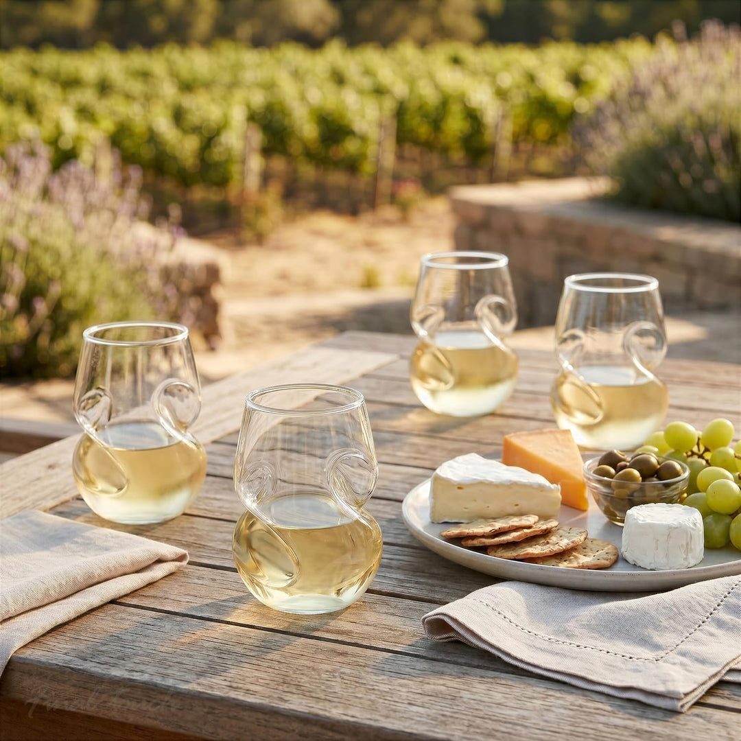 Final Touch Conundrum White Wine Glasses Weissweingläser - Hand durchgebrannte Glas 266ml - Packung