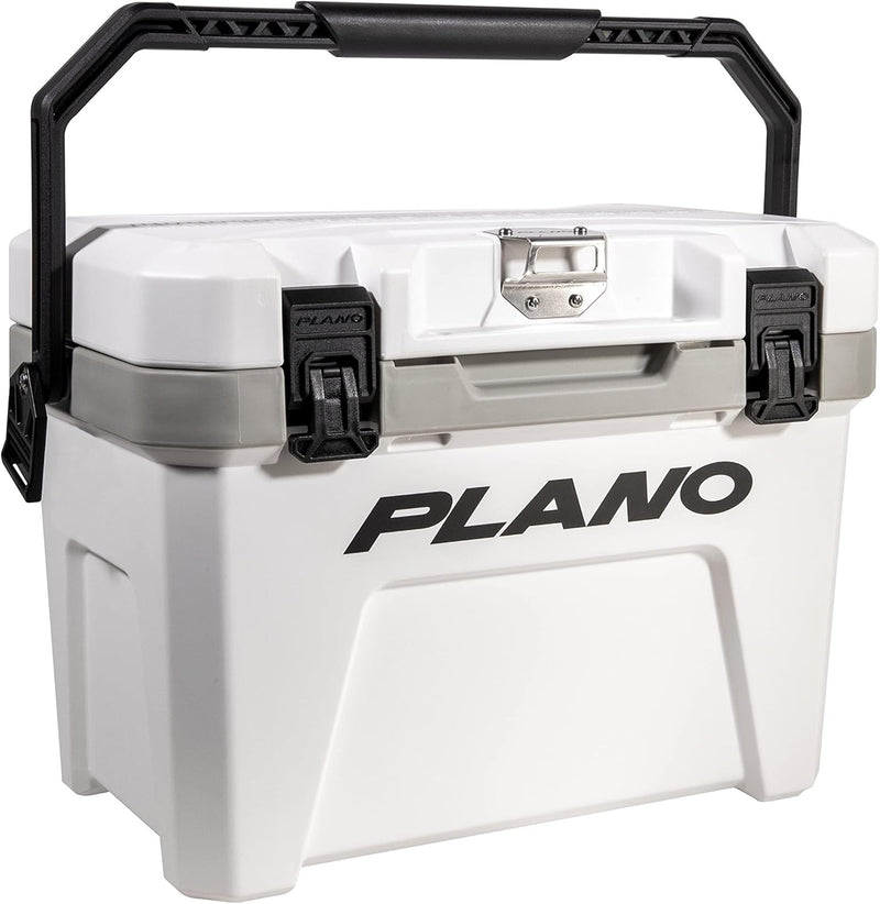 Plano Frost 21-Quart Hard Cooler, Includes Dry Basket, Small, White and Black, Durable, Insulated Ic