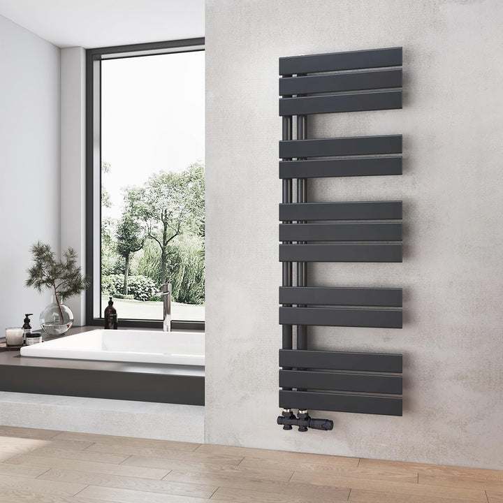 Heilmetz Badheizkörper Anthrazit Handtuchtrockner Heizung 400 x 1176 mm Bad Heizkörper Handtuchheizk