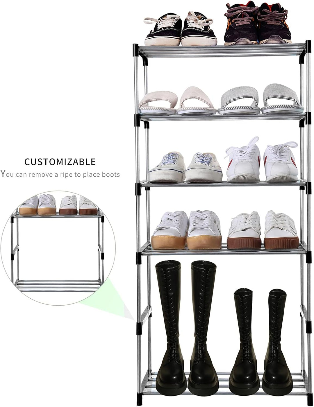 Stapelbares kleines Schuhregal, Eingangsbereich, Flur und Schrank, platzsparende Aufbewahrung und Or