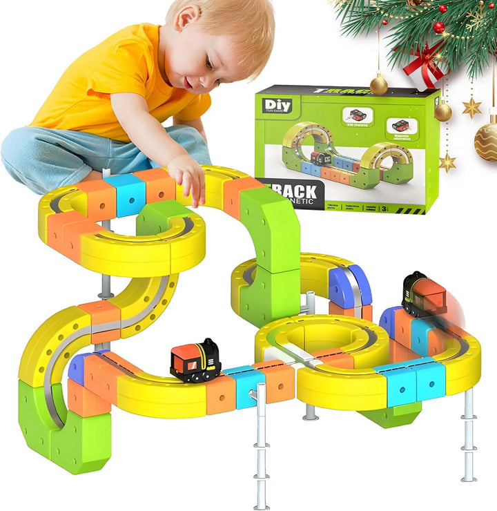 Clickrail Magnetische Schwebebahn Spielzeug, Elektrische Zug Set mit Motor & 360° Loopings - Kreativ