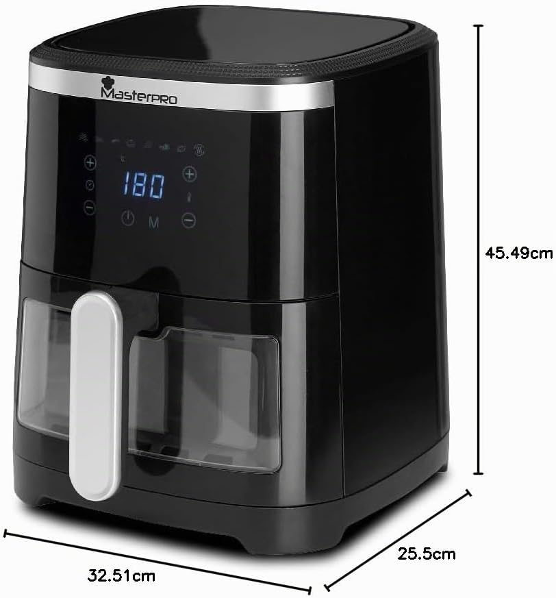 MasterPRO ROCKET 420 - Heissluftfritteuse 1300W 4.2L - 8 Programme - LED Touch Control - Antihaftbes
