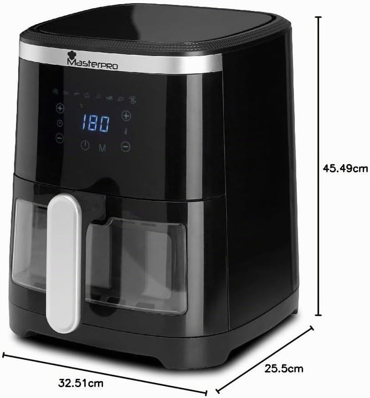 MasterPRO ROCKET 420 - Heissluftfritteuse 1300W 4.2L - 8 Programme - LED Touch Control - Antihaftbes