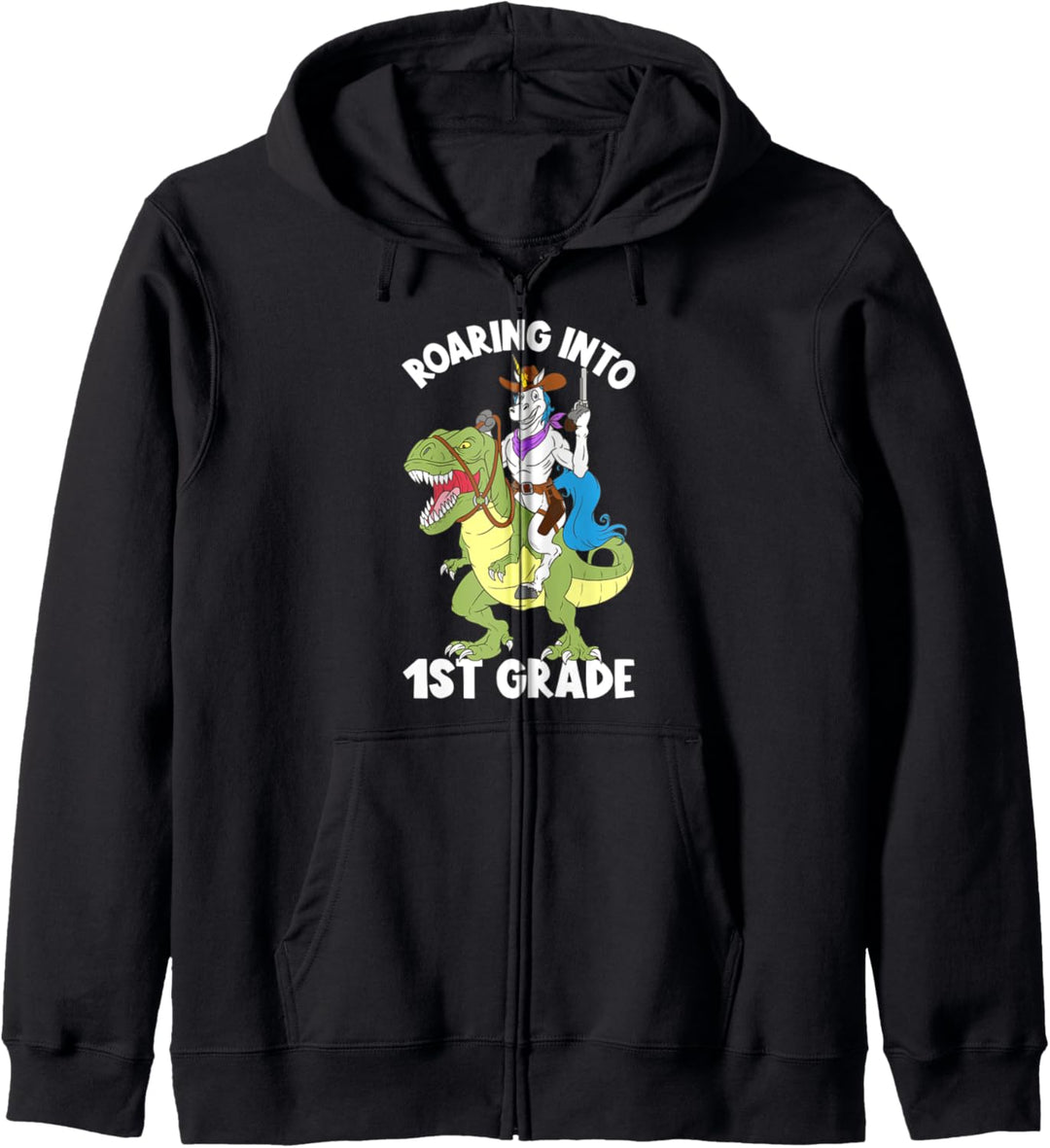 Roaring Into 1st Grade Unicorn T-Rex Dinosaurier Back To School Kapuzenjacke