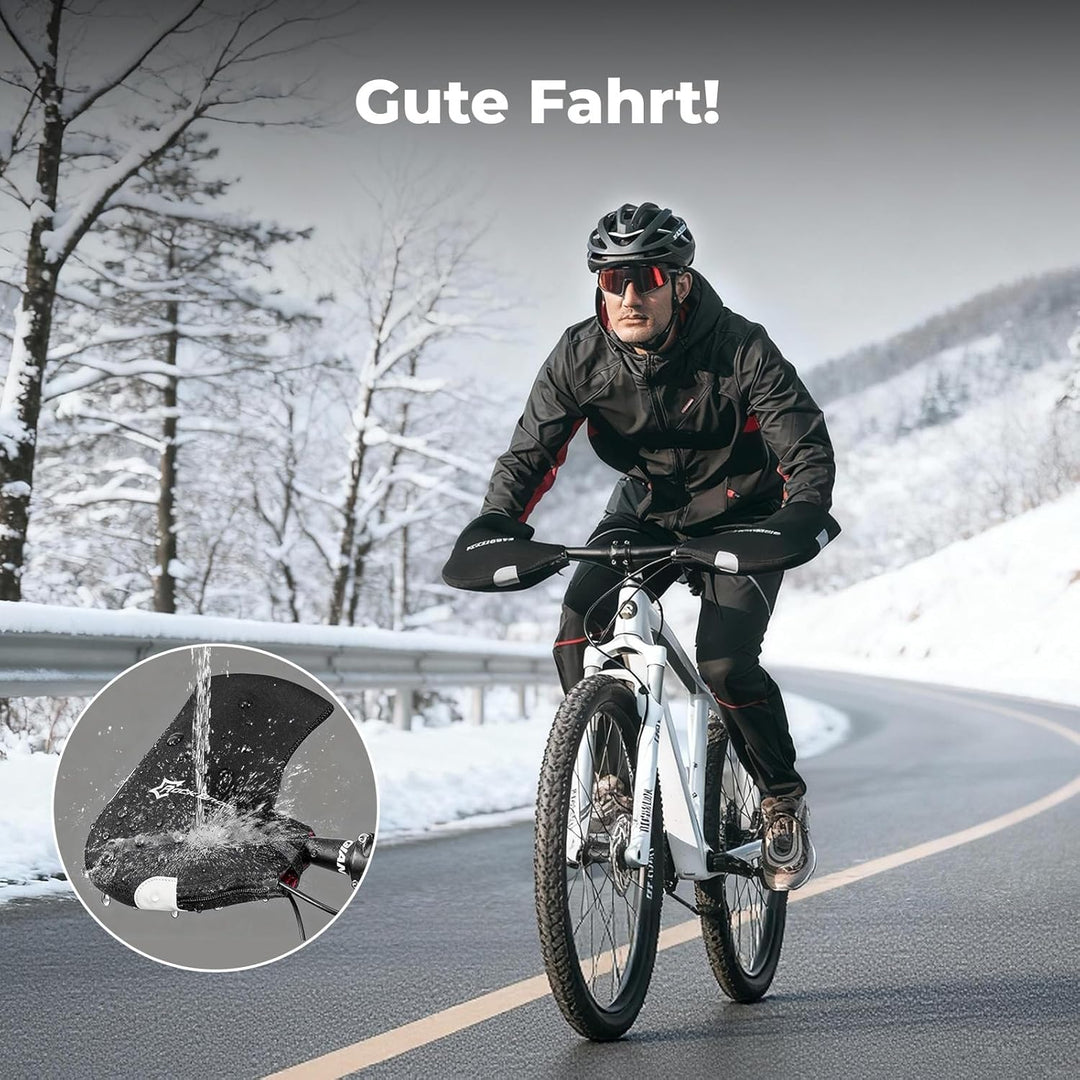 ROCKBROS Lenkerstulpen Lenker Handschuhe für Fahrrad Motorrad Roller Scooter Gefüttert Winddicht Was