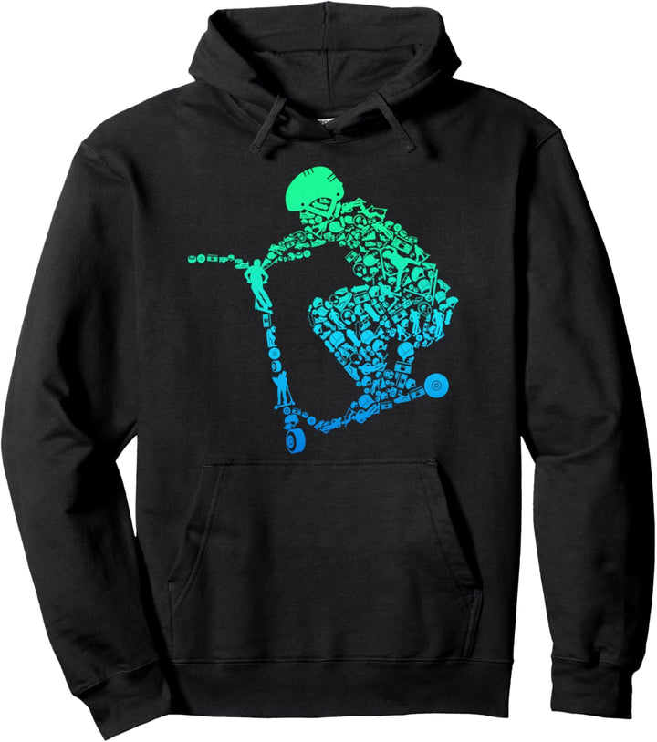 Scooter Roller Stunt Geschenk für Kinder & Jungen Pullover Hoodie