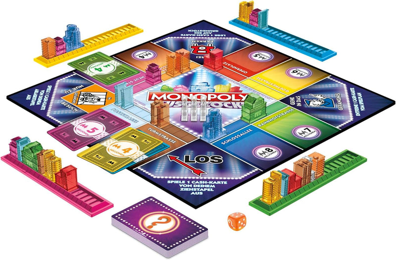 Monopoly Ausgezockt Brettspiel, schnelles Monopoly Familien-Spiel für 2–4 Spieler, Spieldauer ca. 20