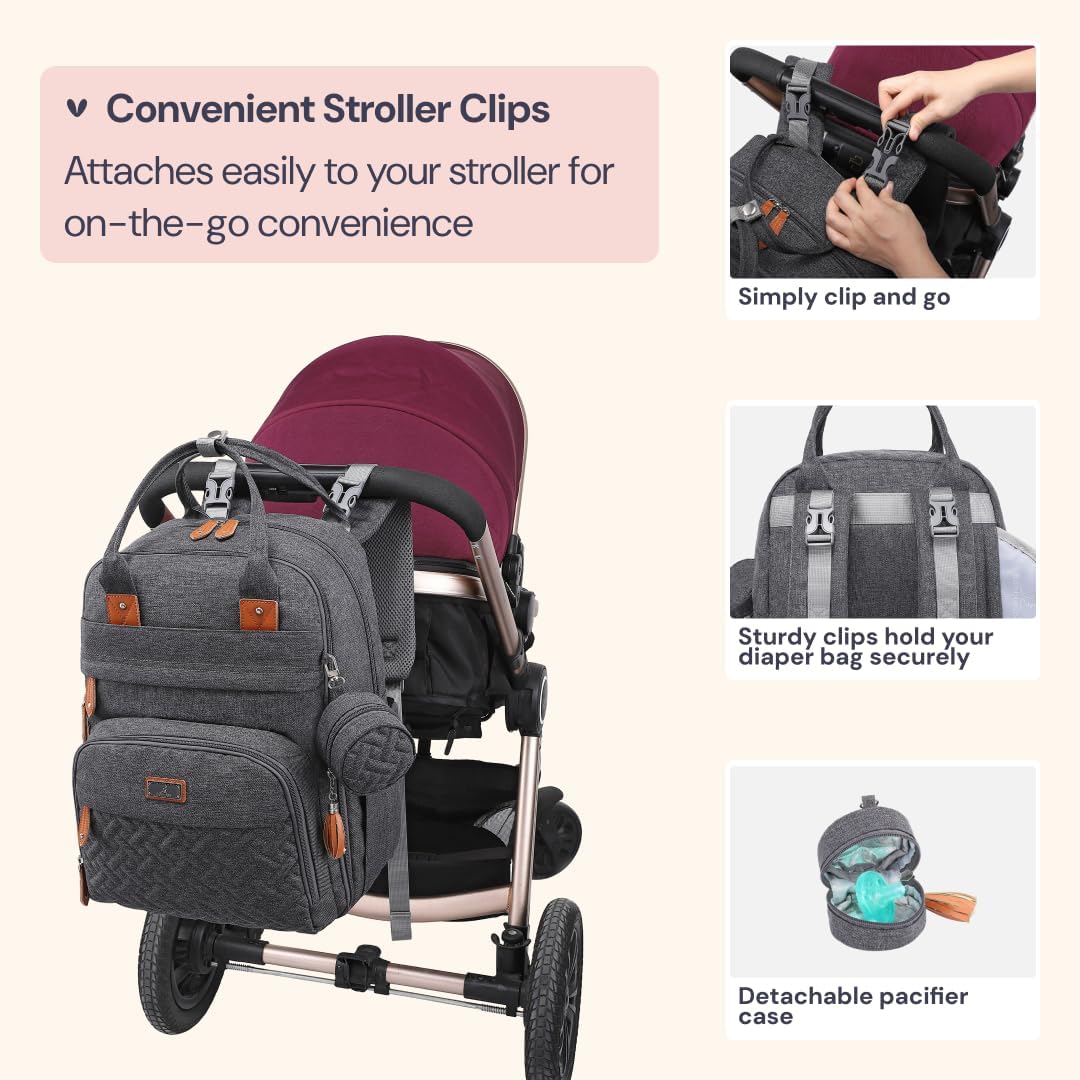 BabbleRoo Baby Wickeltasche/Rucksack, Wickelrucksack lässige Wickeltaschen, Multifunktional Grosse K
