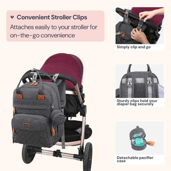 BabbleRoo Baby Wickeltasche/Rucksack, Wickelrucksack lässige Wickeltaschen, Multifunktional Grosse K