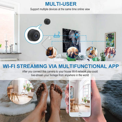 LySuyeo Mini Kamera, Überwachungskamera 1080P WiFi Kamera mit Bewegungserkennung Nachtsicht, Überwac