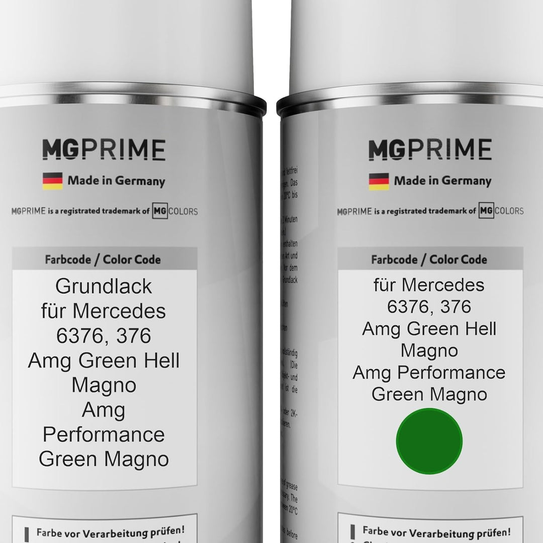 MG PRIME Autolack Sprühdosen Set für Mercedes 6376/376 Amg Green Hell Magno/Amg Performance Green Ma