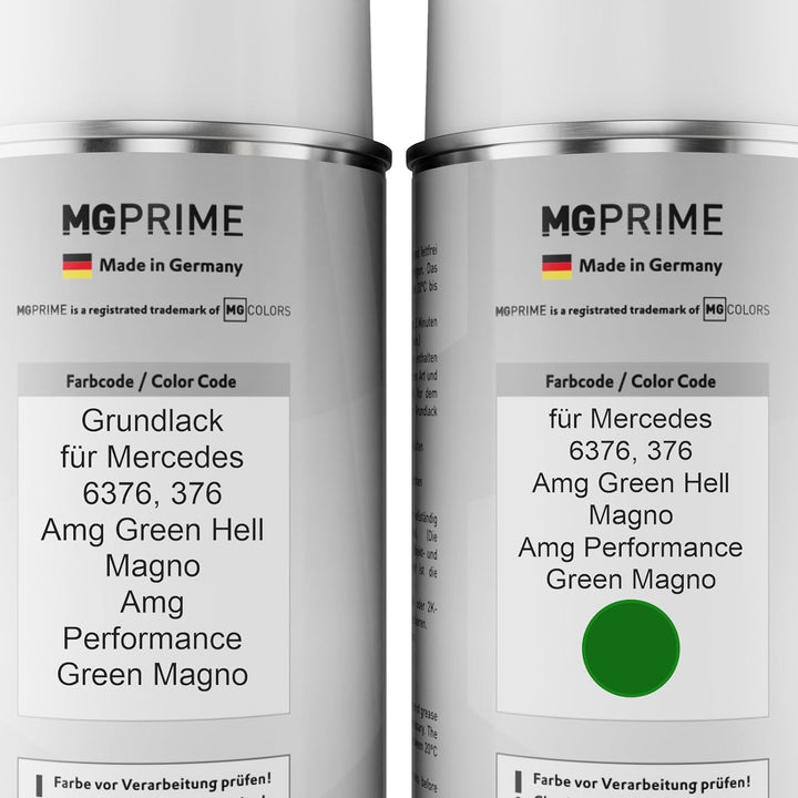 MG PRIME Autolack Sprühdosen Set für Mercedes 6376/376 Amg Green Hell Magno/Amg Performance Green Ma