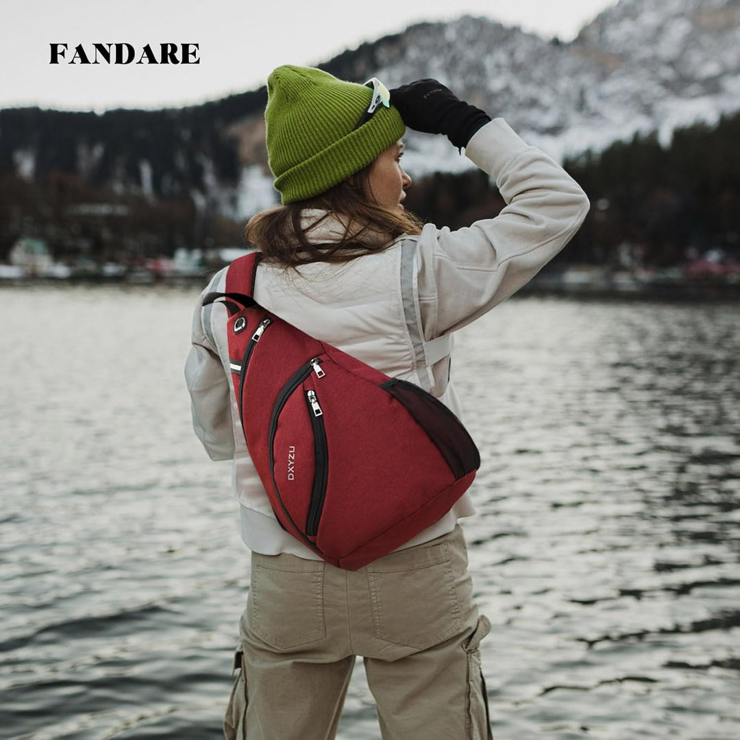 FANDARE Ultraleicht Brusttasche Schultertasche Herren Sling Chest Bag Wasserdicht Umhängetasche mit