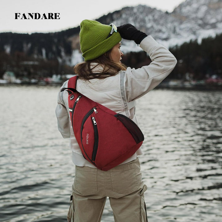 FANDARE Ultraleicht Brusttasche Schultertasche Herren Sling Chest Bag Wasserdicht Umhängetasche mit