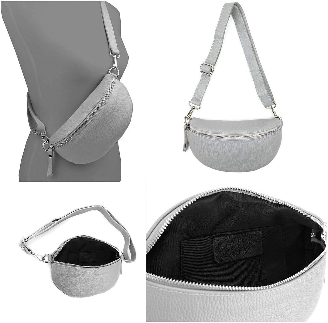 Made in Italy OBC Damen Leder Tasche Gürteltasche Crossbody Hüfttasche Bauchtasche Hüfttasche Umhäng