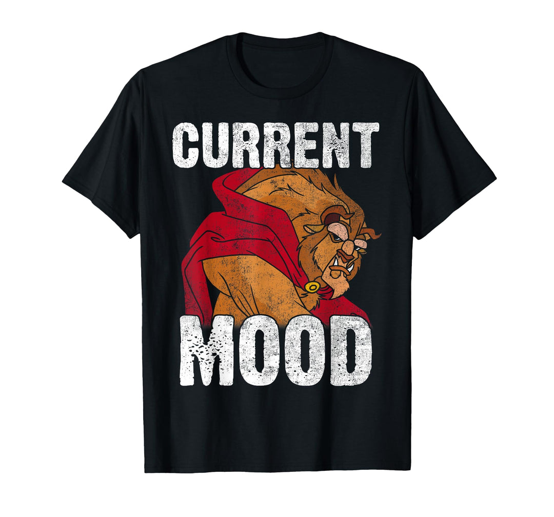 Mens Disney Beauty And The Beast Current Mood Graphic T-Shirt 2XL Navy