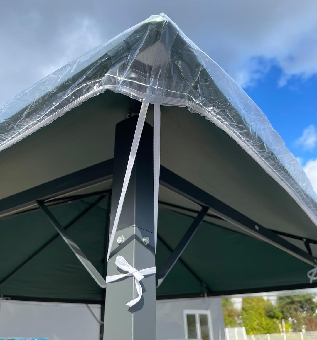 QUICK STAR Pavillon Schutzhaube 3x3m Nizza Wasserdicht Transparent 3 x 3 m ohne Volant, 3 x 3 m ohne