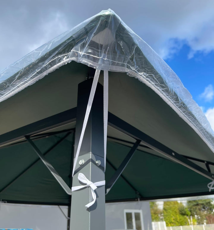 QUICK STAR Pavillon Schutzhaube 3x3m Nizza Wasserdicht Transparent 3 x 3 m ohne Volant, 3 x 3 m ohne