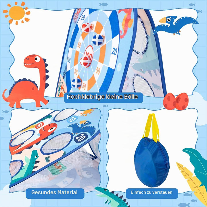 Wurfspiel Dartscheibe für Kinder, Spiele für Kinder ab 3, 3 in 1 Sitzsack Wurfspiel Geburtstagsgesch